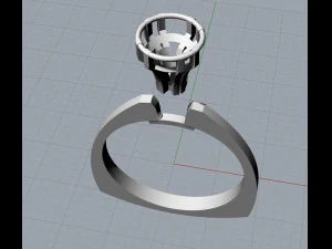 Triangular gem ring 3D Print Model