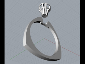 Triangular gem ring 3D प्रिंट मॉडल