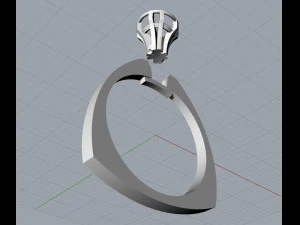 Triangular gem ring 3D Print Model