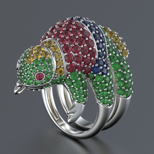 Ring chameleon Boucheron 3D Принт Модель .c4d .max .obj .3ds .fbx .stl .blend 