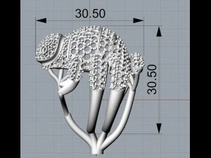 Ring chameleon Boucheron 3D Print Model