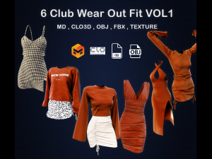 Club Wear Out Fit VOL1 3D Model