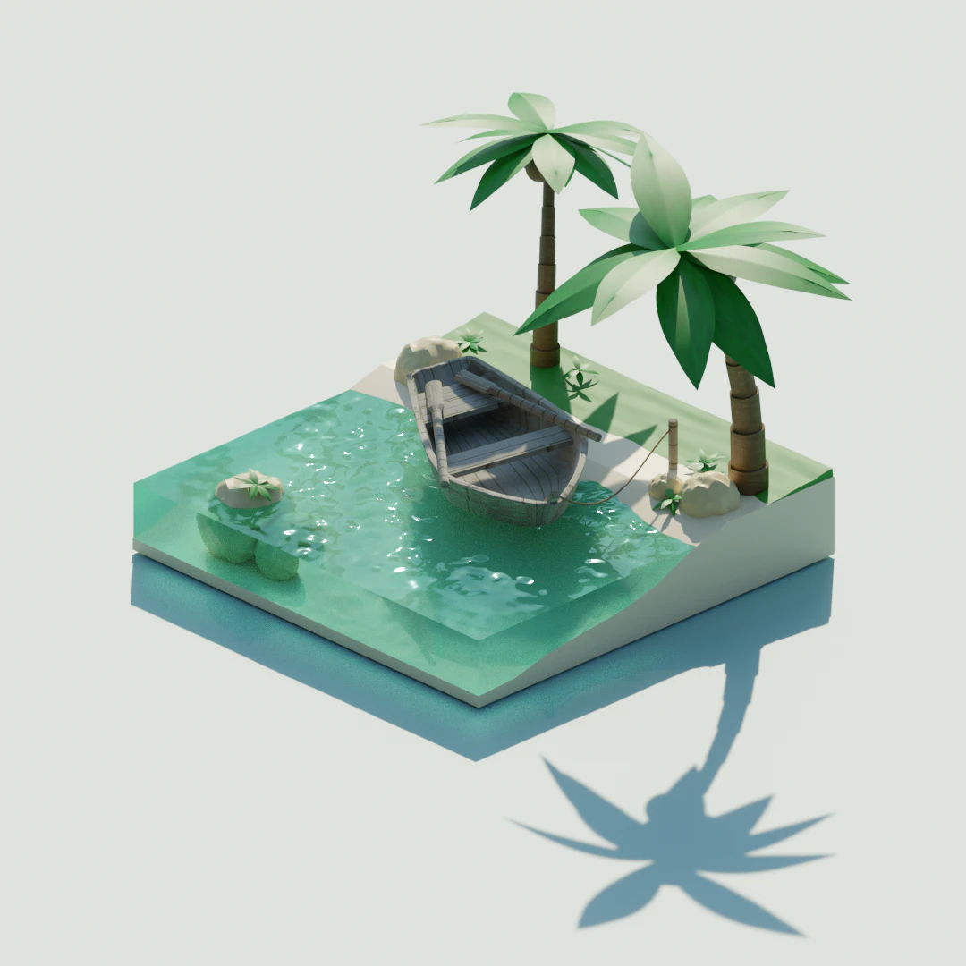tropic island 3D Model .c4d .max .obj .3ds .fbx .stl .blend 
