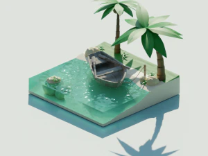 isola tropicale Modello 3D