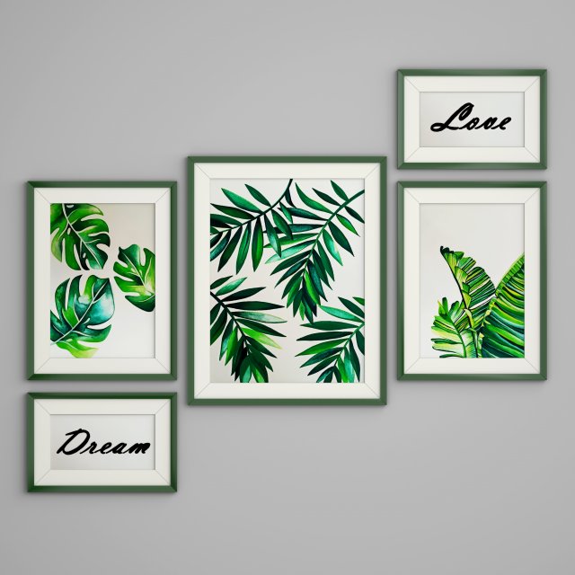 leaf frame Model 3D .c4d .max .obj .3ds .fbx .stl .blend 
