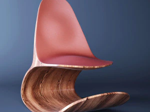 sedia in ode organica Modello 3D