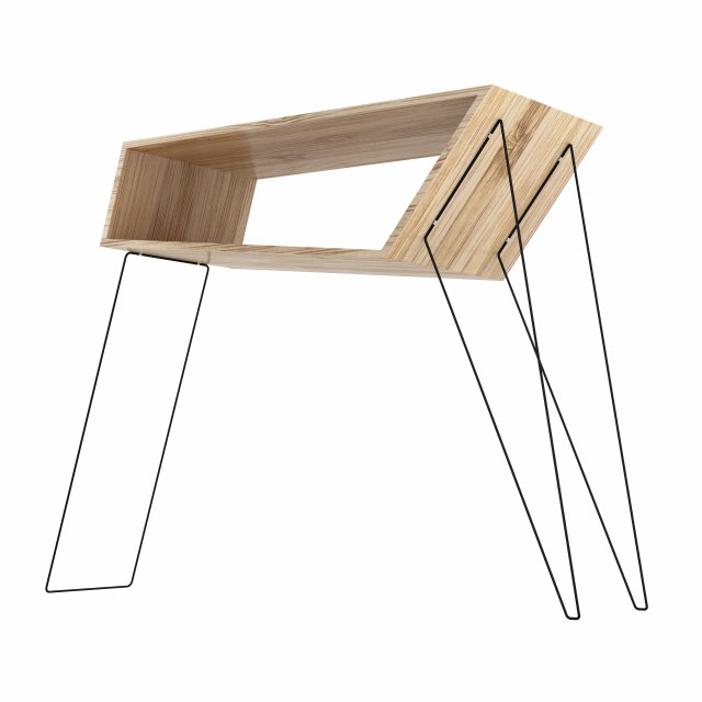 oak and metal table 3D Модель .c4d .max .obj .3ds .fbx .stl .blend 