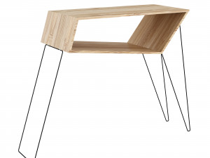 oak and metal table 3D Модель