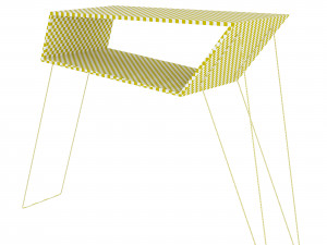 oak and metal table 3D Модель