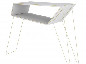 oak and metal table 3D Модель