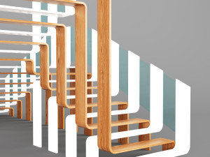 stairs futuristic home 3D Model