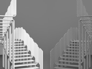 stairs futuristic home 3D Model