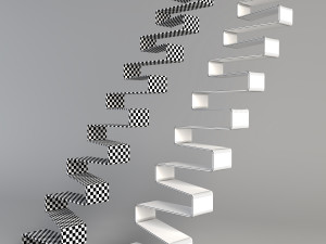 ribbon stairs 3D 模型