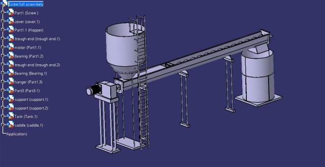 screw conveyor assembely 3D 모델 .c4d .max .obj .3ds .fbx .stl .blend 