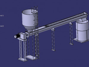 screw conveyor assembely 3D 模型