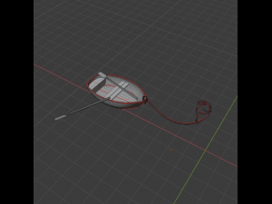 wooden stylized boat with rope and oars blend obj fbx stl 3D Model