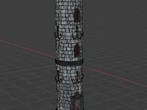 stylized vintage brick lighthouse low-poly 3D 模型