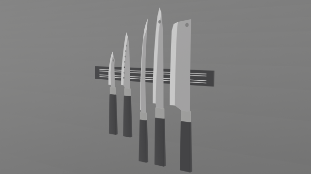 knife set 3D Model .c4d .max .obj .3ds .fbx .stl .blend 