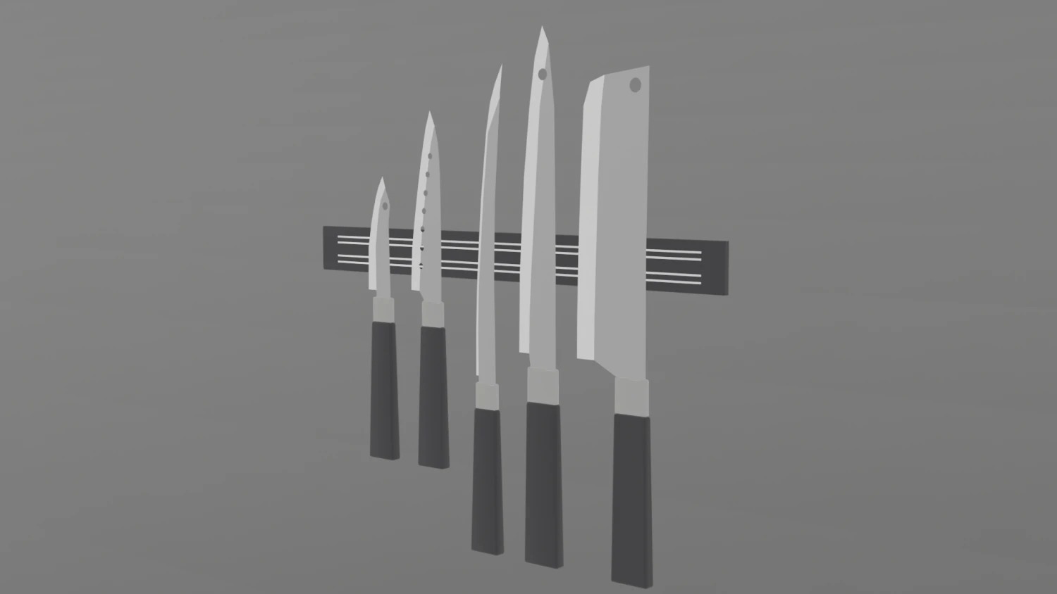 knife set 3D Model .c4d .max .obj .3ds .fbx .stl .blend 