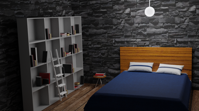 blue bedroom 3D Modell .c4d .max .obj .3ds .fbx .stl .blend
