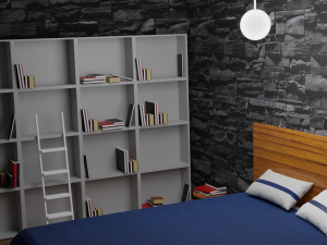blue bedroom 3D Modell