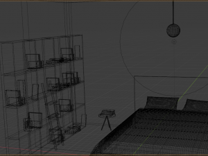 blue bedroom 3D Modell
