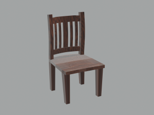 wood chair low-poly Model 3D