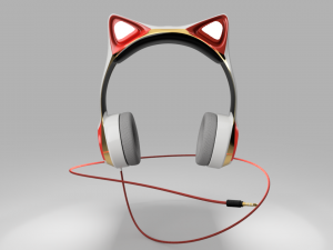 cat ear headphones - nekophones 3D Model