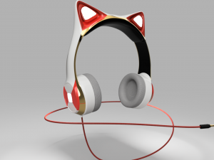 cat ear headphones - nekophones 3D Model