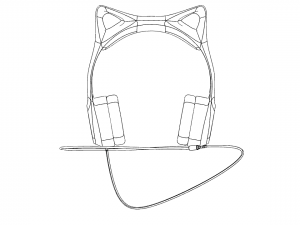 cat ear headphones - nekophones 3D Model