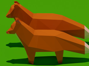 fox low poly 3D मॉडल