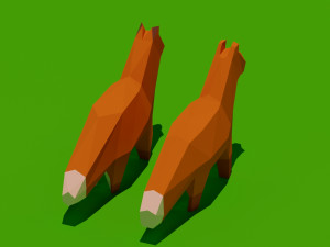 fox low poly 3D मॉडल