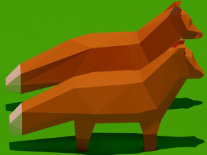 fox low poly 3D मॉडल