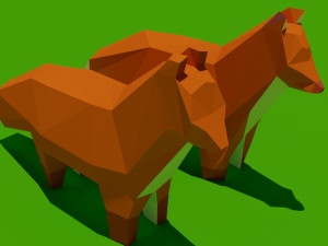 fox low poly 3D मॉडल