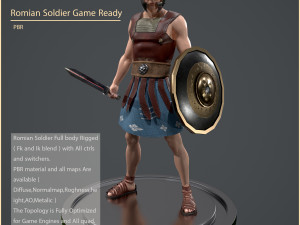roman soldier game ready 3D Model