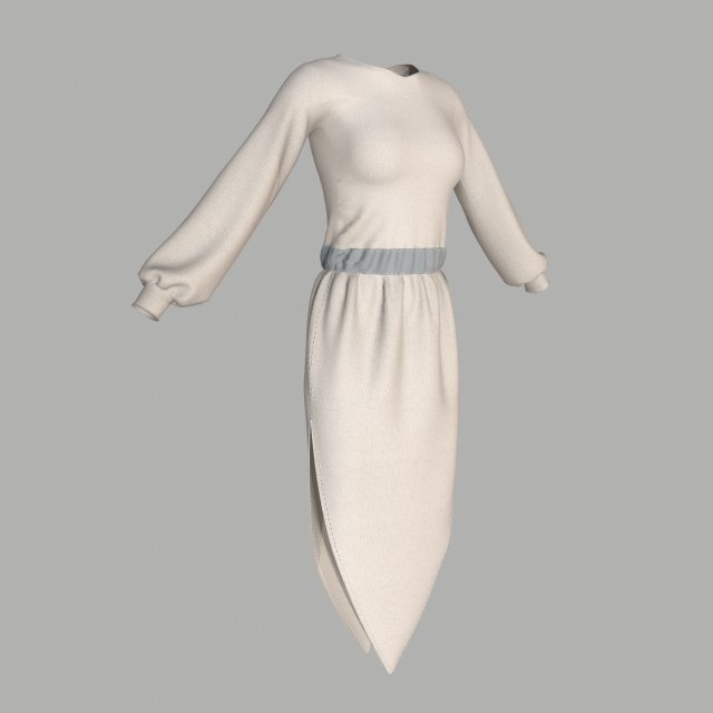 dress 3D Model .c4d .max .obj .3ds .fbx .stl .blend 