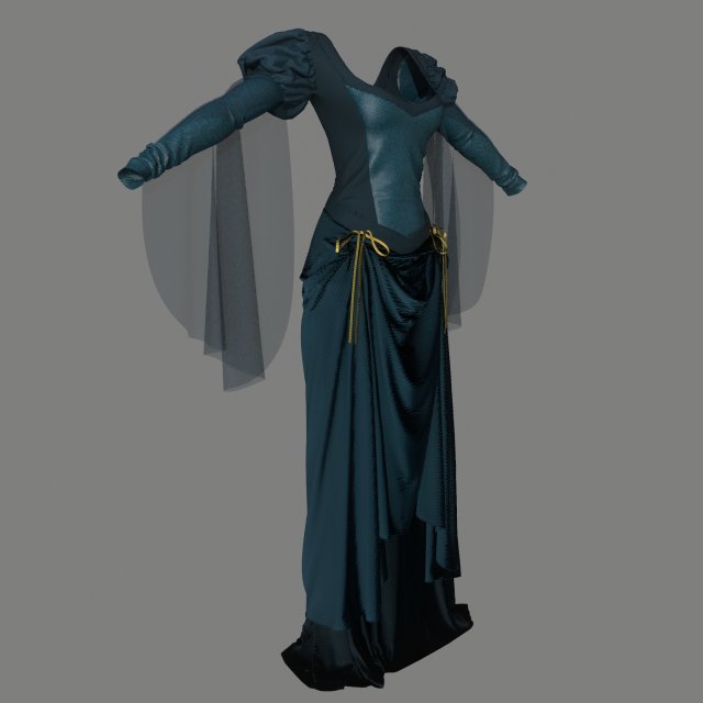 dress 3D Model .c4d .max .obj .3ds .fbx .stl .blend 
