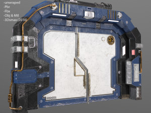 lowpoly scifi spaceship door 3D Model