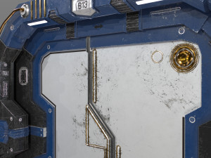 lowpoly scifi spaceship door 3D Model