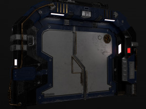lowpoly scifi spaceship door 3D Model