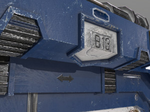 lowpoly scifi spaceship door 3D Model