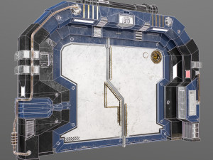 lowpoly scifi spaceship door 3D Model