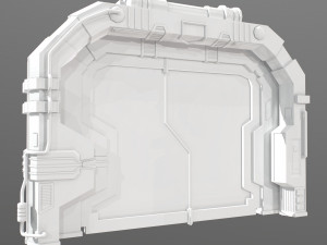 lowpoly scifi spaceship door 3D Model