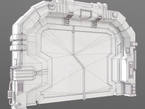 lowpoly scifi spaceship door 3D Model