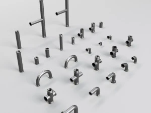 55 hard surface pipes kitbash imm brush 3D Model