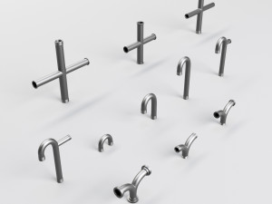 55 hard surface pipes kitbash imm brush 3Dモデル