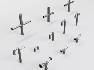 55 hard surface pipes kitbash imm brush 3D Model