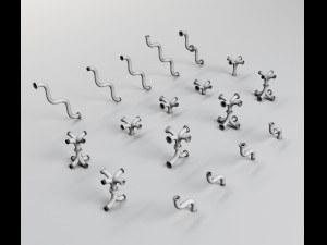 55 hard surface pipes kitbash imm brush 3Dモデル