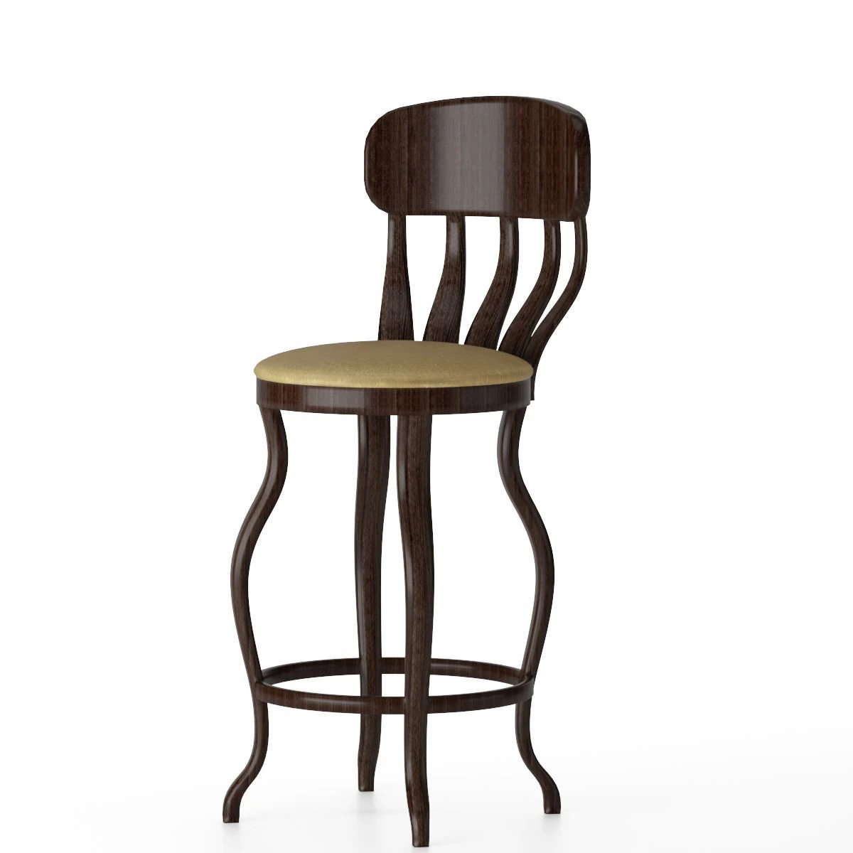 Wooden chair 3D Model .c4d .max .obj .3ds .fbx .stl .blend 