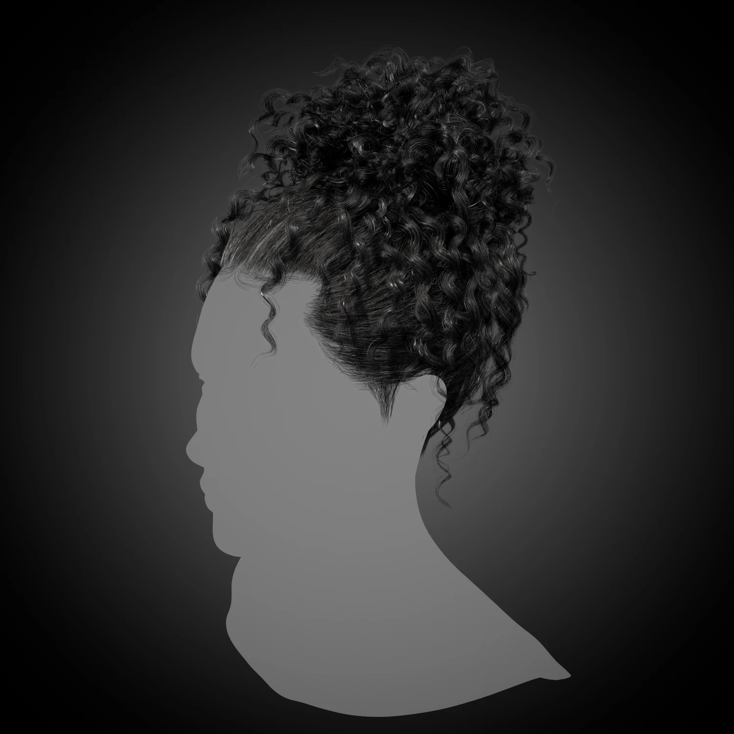 Real time hair card-curly hair 3D Model .c4d .max .obj .3ds .fbx .stl .blend 